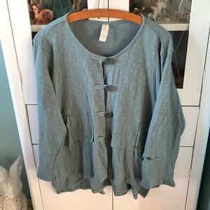 Women’s Sage Green Button-Down Shirt Jacket